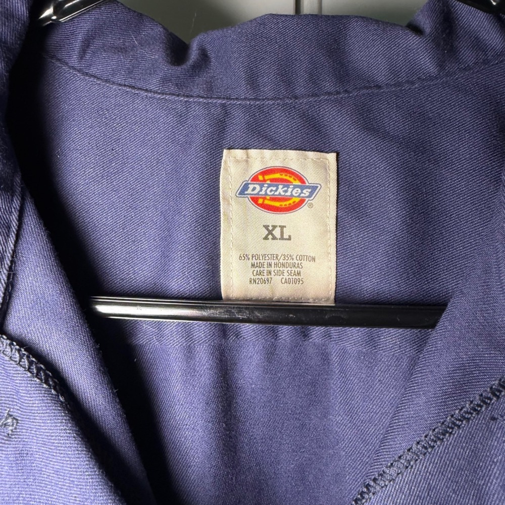 Dickies Mens XL Navy Blue Short Sleeve Work Shirt Button Down - Picture 2 of 3